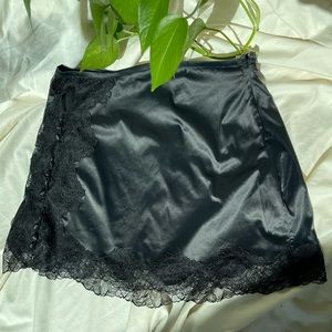 Savage x Fenty black satin lace skirt / lingerie